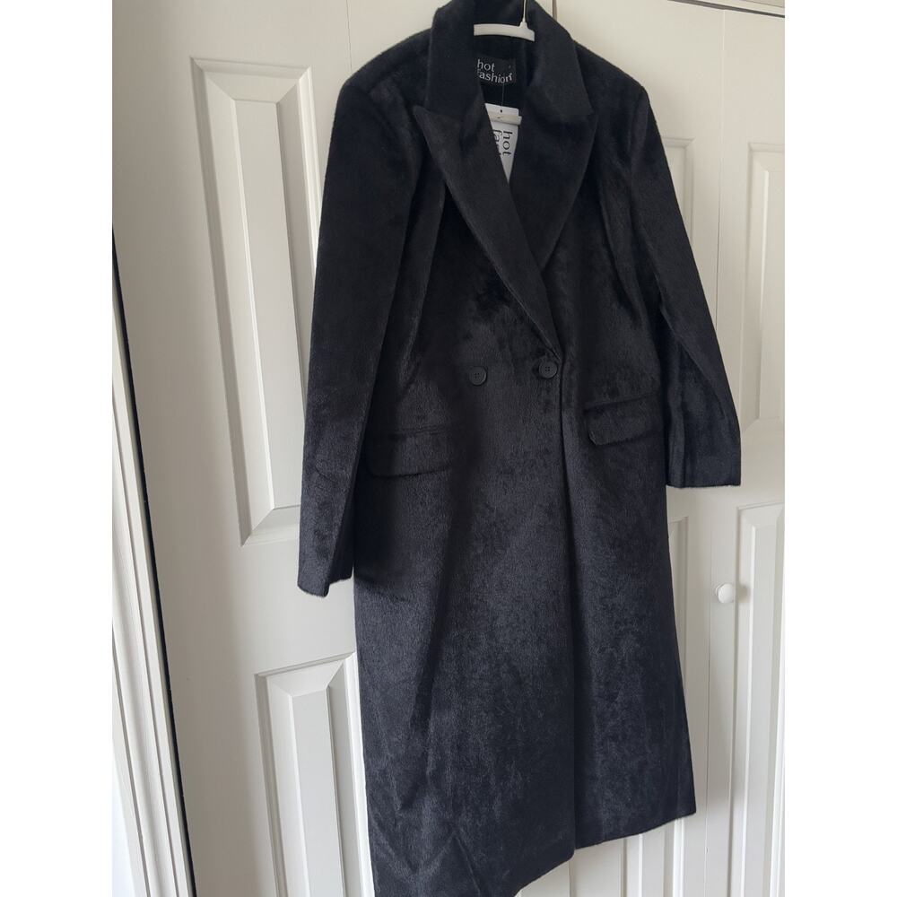 Black Faux Fur Coat Women Luxury Soft Jacket Elegant Plush Outerwear - Picture 7 of 10